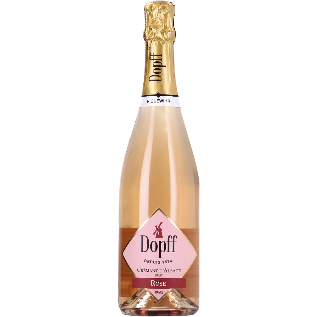 【ペット ア ポルテ】La crème de Fraise リボン付 Dopff au Moulin Cremant d'Alsace AOC Rosé Brut, 0,75 l - 9wines