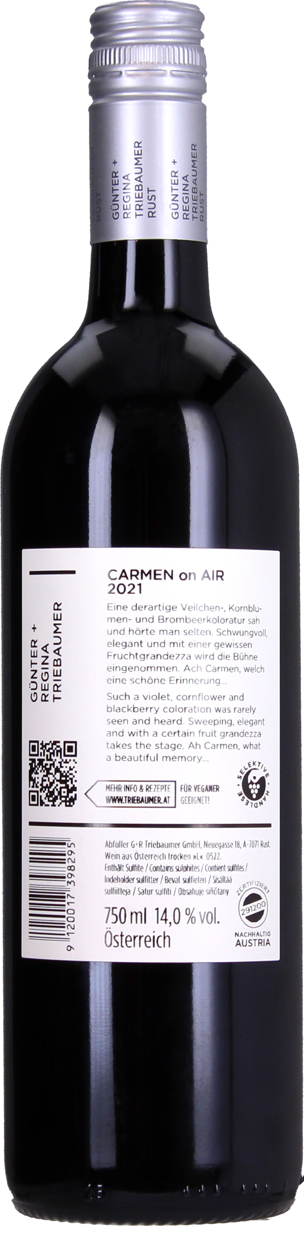 Weingut Günter u. Regina Triebaumer Carmen on Air (Carmenère) 2023