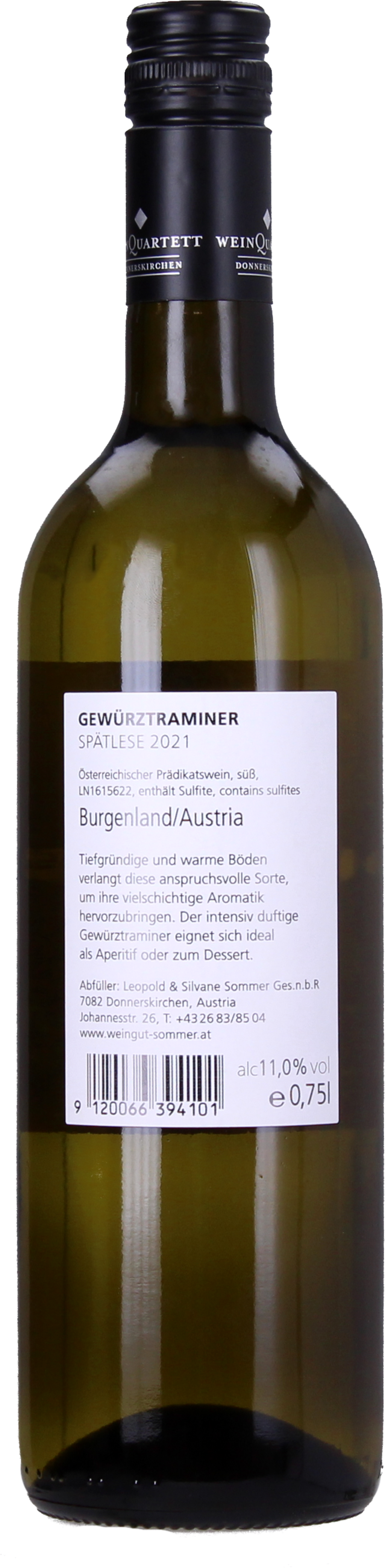 Weingut Sommer Gewürztraminer Spätlese 2021 - 0,75 l