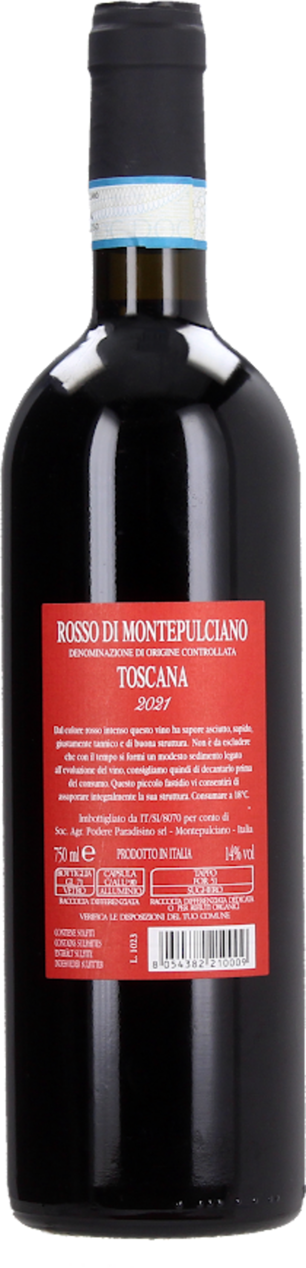 Podere Paradisino Rosso di Montepulciano 2021 DOC - 0,75 L