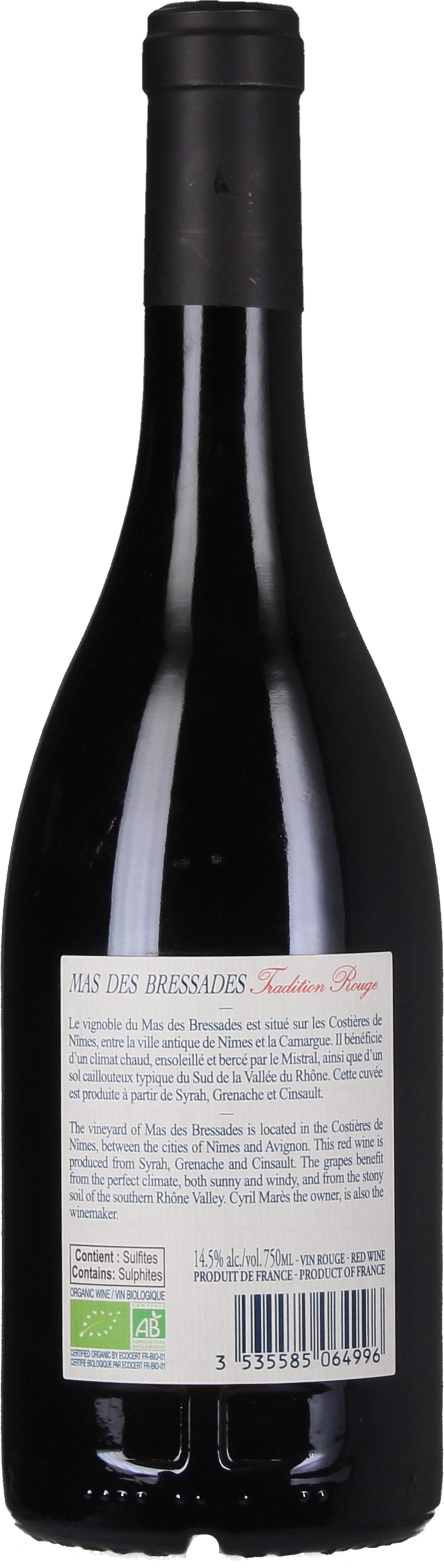 Mas des Bressades Cuvée Tradition Rouge 2022 Organic