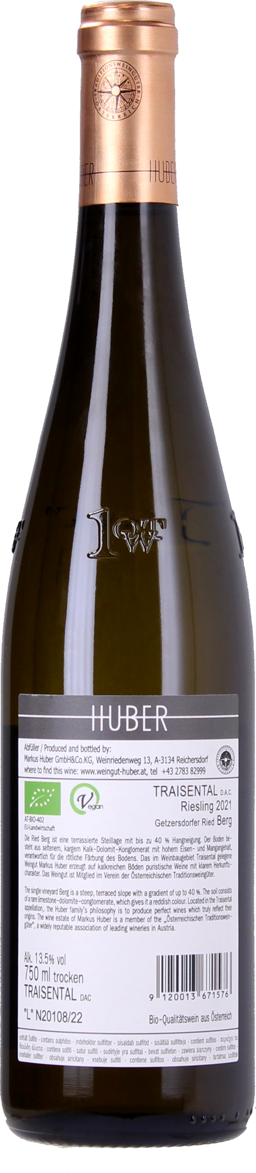 Weingut Markus Huber Riesling Ried Berg Erste Lage 2023, Bio
