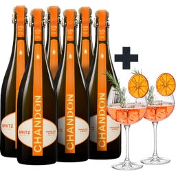 6x Chandon Argentina Spritz Orange +2 Gratis Gläser - 6x0,75l + 2xGläser