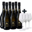 Villa Sandi 6x Asolo Prosecco Superiore DOCG Brut + 3 Prosecco Becher GRATIS