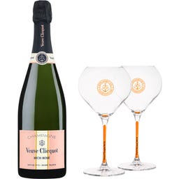 Veuve Clicquot Rich Rosé On Ice + 2 Gläser Grais - 1x0,75L + 2 Gläser